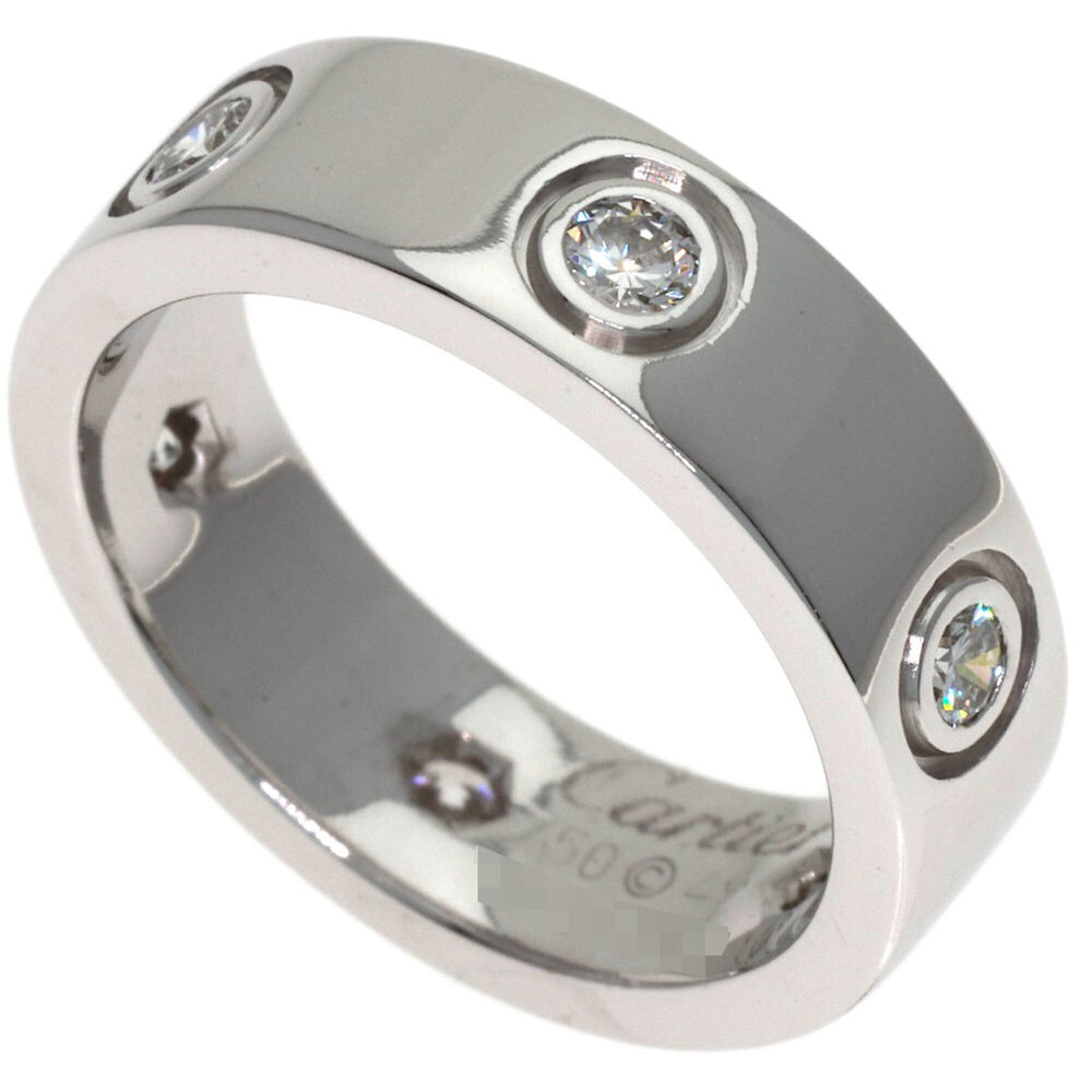 CARTIER Authentic 18k Silver Diamond Love Ring
